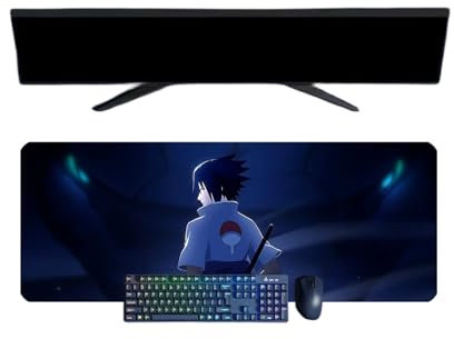 ButkUs Uchiha Sasuke XXL-Mauspad, multifunktional, Gaming, Anime, Maus, 3 mm, Büro, rutschfest, strukturierte Oberfläche für Computer, Gamer, Zuhause, und Laptops