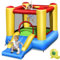 GYMAX Kids Bouncy Castle with Slide and Basketball Hoop, Inflatable Jumping House for Outdoor Indoor, 284 x 196 x 168cm (with 480W Blower)