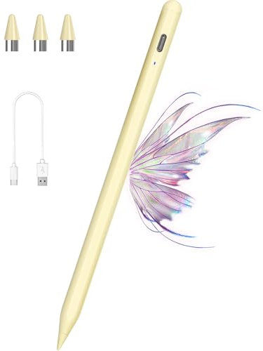 Kenkor Tablet Stift für Touch Screens mit magnetischem Design, Stylus POM 1,5 mm Feder für Android iOS, Stift für iPad/Pro/Air/Mini/iPhone/Smartphones und Tablets Geräte (Yellow)