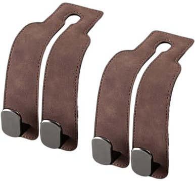 Viechoes car seat hooks 2 pezzi,Ganci per seggiolini auto,car seatback hook,porta borsa auto,car seat back storage,organizer auto,gancio per seggiolino auto,gancio per poggiatesta dell'auto (brown)