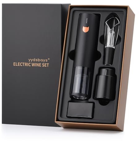 Electric Wine Bottle Opener Automatic Corkscrew Professional for Wine Lovers Luxury Gift (Rose Gold, Set, Gift Box, Rechargeable, One-Touch)