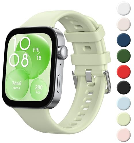 Tobfit Cinturino di ricambio per Huawei Watch Fit 3, per uomo e donna, in silicone, per Huawei Watch Fit 3 (verde)
