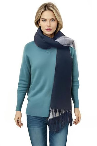 VICT POPU Schal Damen Winter Tücher Kaschmir Pashmina Schal Kuschelig Weiche Reversible Stolen Schwarz/Grau