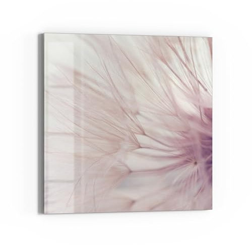 DEQORI Glas-Magnettafel | 30x30 cm cm groß | Motiv Zarte Pusteblume | Memo-Board aus Glas | Magnetboard inkl. Magnete, Stift & Tuch für Küche & Büro | Tafel magnetisch & beschreibbar