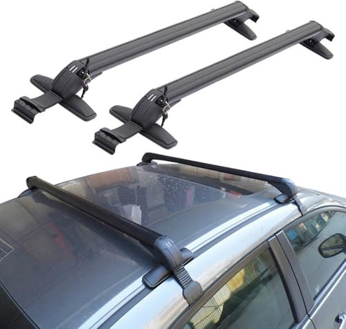 dzggs 2 Stück Auto Dachträger Gepäckträger für Audi A6 4F (C6, 2004-2011), Aluminium Dachgepäckträger Querträger Cargo Gepackträger Relingträger, Auto Zubehör