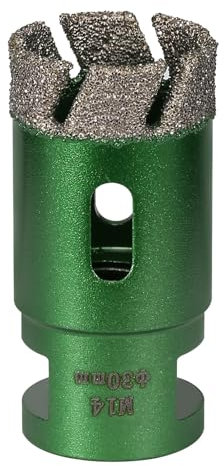 Vearter 30 mm Diamond Core Drill Bit, M14 Thread Connection Masonry Hole Saw, Vacuum Brazed Hollow Hole Cutter for Tile, Marble, Granite, Porcelain, Concrete, Quartz Stone