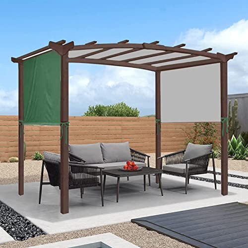 Copertura impermeabile per pergola con 4 cinghie di fissaggio, copertura di ricambio per gazebo curvo pergolato, verde, 3 x 2,4 m