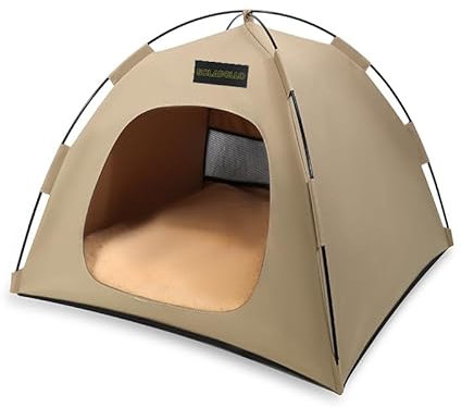 SOLAPOLLO Tenda per animali domestici, tenda per cani e gatti, universale per quattro stagioni, staccabile, pieghevole, portatile, parasole da viaggio all'aperto (Khaki, L)