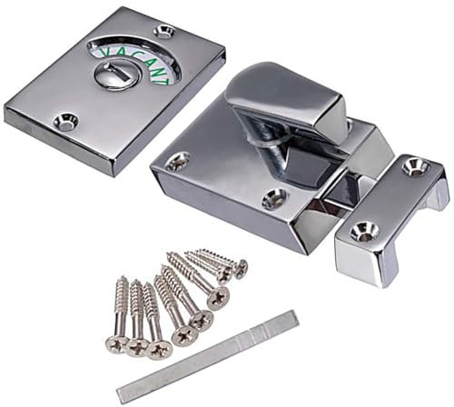 TOP-VIGOR Indicator Bolt Bathroom Door Lock Toilet Engaged Vacant Latch WC Privacy Public Bathrooms Restrooms Thumb Turn Privacy Door Lock
