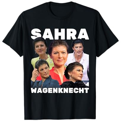 Sahra Wagenknecht Fan Merch T-Shirt - Unisex - Schwarz - S - Kurzarm - T-Shirt-Schnitt - Pull-On - Einfarbig - Klassisch geschnitten