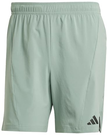adidas Men's Designed for Training Workout Shorts Silver Green S 18 cm