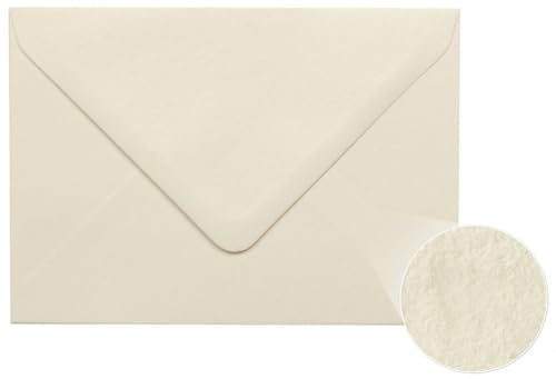 Kuvertwelt Briefumschläge DIN C6 (162x114mm) 25 Stück Creme gehämmert Nassklebende Umschläge für Karten und Einladungen – Umschläge für Geschäftspost, Büro, Hochzeit und den privaten Gebrauch