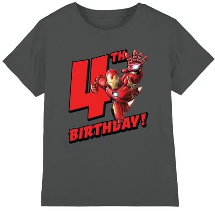 Iron Man Boy's Birthday 4 Unisex Kids T Shirt T-Shirt