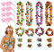 20 Stück Hawaii Kette Blumen,Blumenketten Hawaii Mit Herzbrille,Hawaii Ketten Band und Armband Party Dekoration,Hawaii Blumenkette Kleidung Dekoration Strand Tropisch Geburtstag Party Zubehör Präsent