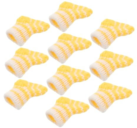 Warmhm 10 Stücke Miniatur Puppenhaus Socken Entzückende Gestrickte Socken Für Puppen Für Puppenhaus