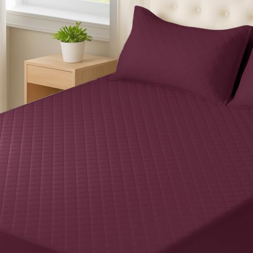 CYCMACO Matratzenschutz Wasserdicht 140x200cm, Atmungsaktive Nässeschutz Matratzenbezug Geräuschlos, Anti-Allergie Und Anti Milben, Hochwertige, rutschfest, Tiefe Tasche, Waschbar, Burgunderrot