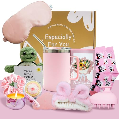 JISHSHAY 12 PCS Birthday Gifts for Women Pamper Gifts for Women Self Care Relaxation Bath Sets for Mum Wife Girlfriend Sister for Birthday Mothers Day Retirement Anniversary Congratulations - Pink