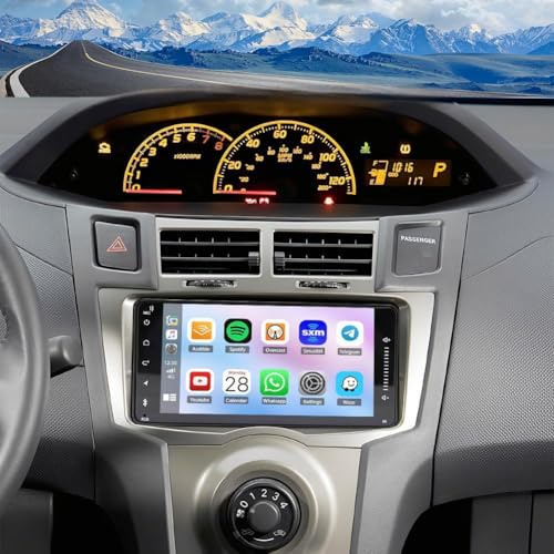 Android 13 Car Stereo Radio For Toyota Yaris 2011 2012 2013 with 7 Inch Touch Screen,Wireless Carplay/Bluetooth/GPS Nav/FM/SWC/AHD Backup Camera/4+64G