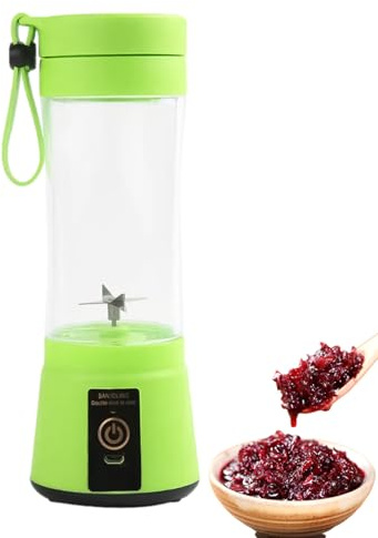 Mini exprimidor de frutas, licuadora portátil - Mezclador de frutas multifuncional de 400 ml con 6 cuchillas,Licuadora resistente a altas temperaturas para camping, hogar, trabajo, escuela, viajes, pi