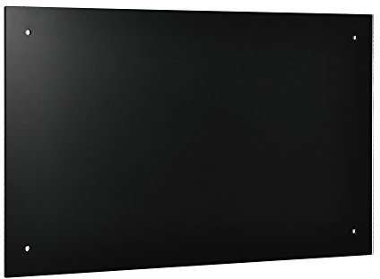 Panel de Cristal para Pared Cocina protección contra Salpicaduras 90x50cm Negro Material de Montaje Incluido