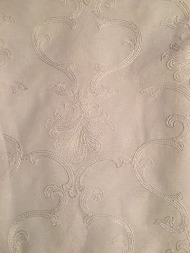 Laura Ashley Ariana White Panel Pair, 40 x 96 Inches