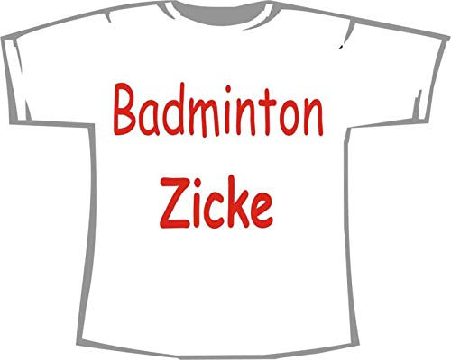Badminton Zicke; T-Shirt weiß, Gr. XXL