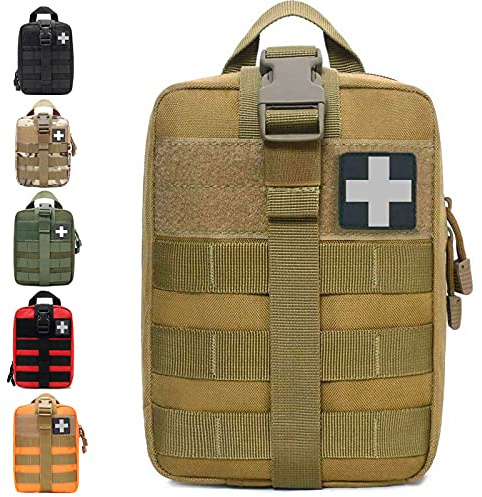 1000D Molle Ifak Pouch Rip Away, Tactical Tear Away Medical Pouch Empty, Military First Aid Pouch Bag Only for Camping Hiking Travel