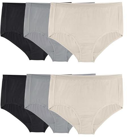 Fruit of The Loom Women's Plus Size Underwear, Fit for Me, Designed to Fit Your Curves Briefs (Pack of 6)