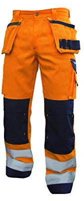 DASSY® Glasgow DASSY® Glasgow Warnschutzhose mit Holstertaschen und Kniepolstertaschen - Größe 46 - NEONGELB/ZEMENTGRAU