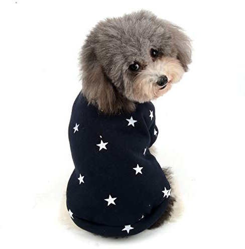 Ranphy Kleine Hundepullover Mantel Fleece Pullover Welpen Trainingsanzug Winter Chihuahua Kleidung Mädchen Junge Jacke Bequeme Baumwolle Bekleidung Blau S