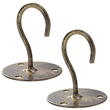 Yardwe 2PCS Heavy Duty Wall Mount Ceiling Hook for Hanging Plants Screw in Ceiling Hook for Hanging Bird Feeders,Lanterns,Wind Chimes,Planters,Outdoor Decoration Hooks (Bronze)