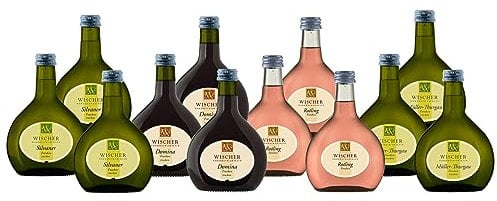 WEIN WISCHER Franken Weinpaket To-Go [12 x 0,25 l] Silvaner, Domina, Rotling, Müller-Thurgau | Frühling [Qualitätswein] Bocksbeutel