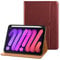 DTTO hülle für iPad mini 7. / 6. Generation 8,3 Zoll 2024/2021, Premium Leder Business Folio Stand Schutzhülle für iPad mini 7 (A17 Pro)/Mini 6 mit Stifthalter, Burgundisch Rot