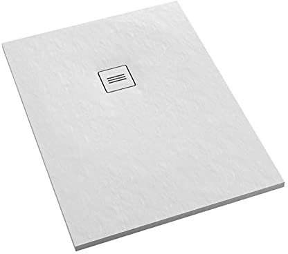 Sellon24® Duschwanne Superflache Acrylwanne Ablaufgarnitur Abdeckplatte Duschtasse Rutschfest Weiß Bau-Höhe 3,5 cm (80x140x3,5)