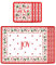 Harvey & Mason Christmas Coasters And Placemats Set Festive White And Red Design Set Of 4 Xmas Party Joy