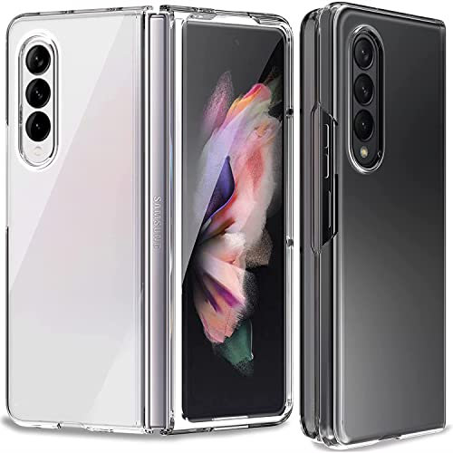 Crystal Clear Hülle für Samsung Galaxy Z Fold 3 [Anti-Vergilbung] Dünn Hart PC Handyhülle Cover [Rückseite und Vorne] Anti-Gelb Kratzfest Schutz Case für Samsung Galaxy Z Fold 3 2021 Transparent