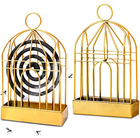 Lot de 2 porte-bobine pour moustiques. Support pour spirales anti-moustiques en fer rétro. Répulsif innovant brûleur d'encens