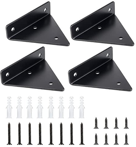 Support D'étagère,4 pièces Support Flottant Mural Robuste en Fer Invisible Triangle pour étagères Dans le Jardin d'étude de la Cuisine (80×100)