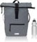 Elephant Rucksack Herren Plane Time Bag Kurierrucksack Roll-Top Fahrradrucksack Sport Fitness Damen 23 Liter A4 12821 + Flasche (12825 Grey Uni)