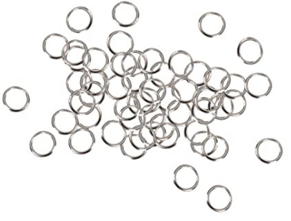 Hilai 50 PCS Anneaux de porte-clés en vrac Argenté pour clés Organisation DIY Crafts Keyrings 9 mm