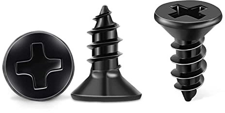 Vis Inox 18-8 A2 Tête Fraisée Forme C Cruciforme PH Ø 4 x 16 mm noire lot de 100, inoxydable Oxyde Noir bricolage vis à bois M4