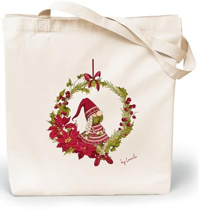 Loxato Stoffbeutel Bedruckt - Stofftasche - Baumwolltasche Bedruckt 100% B35 x H42 x T8 cm - Tragetasche Canvas-Stoff 220 g/m2 - Jutebeutel - Einkaufstasche Lange Henkel 70cm - Einkaufsbeutel