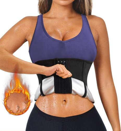 Chumian Ceinture de Sudation Femme Amincissante Gaine Ventre Plat Sport Ceinture Abdominale Minceur Corset Sauna Fitness (Noir, L)