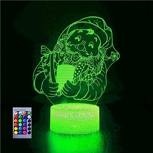 Jinson well 3D Weihnachtsmann Lampe optische Illusion Nachtlicht licht 16 Farbwechsel Touch Switch Tisch Schreibtisch Dekoration Lampen Acryl Base USB Spielzeug
