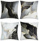 Bonhause 4er Set Kissenbezüge Marmor Schwarz Gold Grau 45 x 45 cm Marmor-Textur Moderne Samt Soft Dekorative Kissenhülle Zierkissenbezüge für Sofa Schlafzimmer Zuhause Dekoration