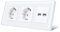 TAWOIA Schuko Wandsteckdose,2 Fach mit Doppelter USB 5V x 3,1A (Max 15W), Kristallglas Rahmen Unterputzdose,Steckdose für,16 A,Steckdose mit USB Weiß,86 * 228 mm