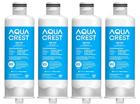 AQUA CREST DA97-17376B Replacement for Samsung DA97-08006C, HAF-QIN/EXP, RS27T5200SR, RF28T5001SR, RF24R7201SR, RF28R6201SR, AQF-FF45, Refrigerator Water Filter (Pack of 4)
