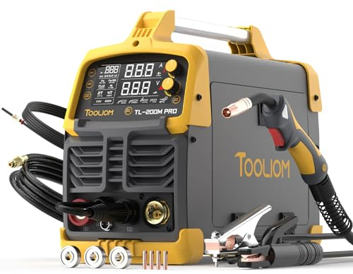 TOOLIOM 200A MIG Saldatore 4 in 1 MIG/Flux MIG/Lift TIG/Stick Saldatore 110/220V Doppia Tensione Alluminio Saldatrice Spool Gun Compatibile
