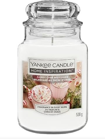Yankee Candle Candela profumata | Candela profumata in barattolo grande Candy Cane Milkshake | Candele a lunga durata: fino a 125 ore | Regalo perfetto per donne e Natale