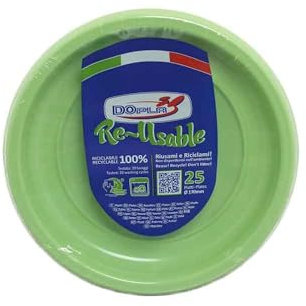 TEKHOME Piatti Plastica frutta,25/50/75/100/125/150 Pezzi piatti plastica colorati lavabili e riutilizzabili Rotondi per Compleanno,Festa, Matrimonio,Fai da Te Fatti a Mano (VERDE, 25)